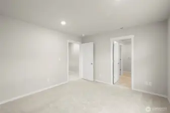 Generously sized primary bedroom