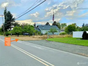 Location of entry as traveling west on Collins Road. The house in view is  1676 Collins Road. The white fence and the house just outside of view on the right-hand side is 1698 Collins Road.