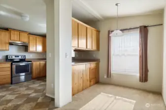 Dining area and kitchen