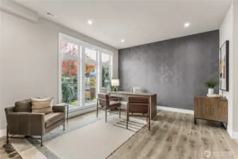 Main floor home office or bedroom w/ en suite bath & walk in closet. Very spacious!