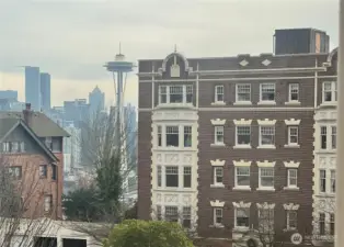 Space Needle view from Eastern living room.window.