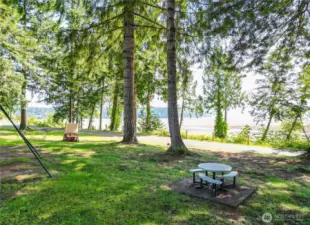 Playground and picnic tables