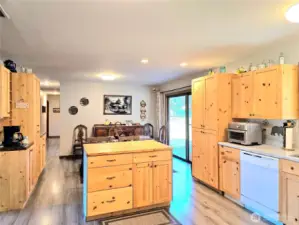 Sliding door leads to covered patio and backyard.
