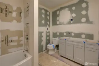 Unfinished full bath