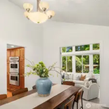 A view from the dining room looking towards the formal Living and kitchen.
