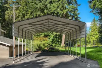 The carport was used for additional vehicles, but the property welcomes a boat or RV.