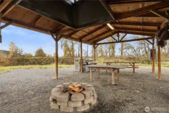 Gazebo offers electricity for future home site and 2nd 200amp box for massive garage/workshop.