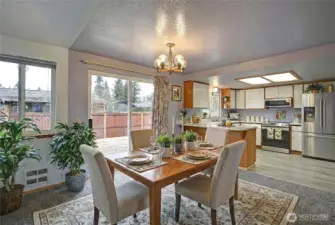 Dining area virtually staged
