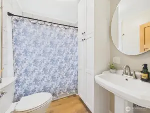 Main bath with tub and shower