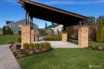Neighborhood covered picnic area.