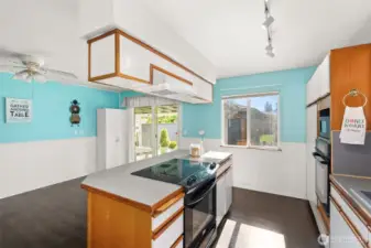 Kitchen looking to dining