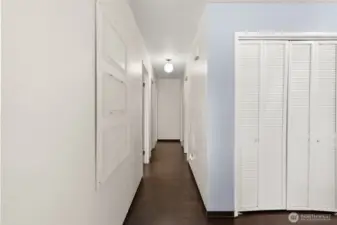 Hallway to bedrooms  from living