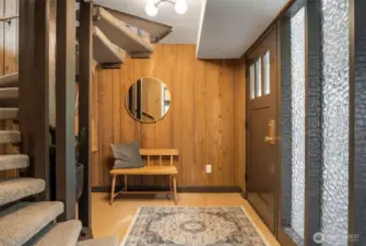 Entry to lower level from carport