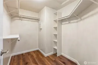 Oversized walk-in primary closet