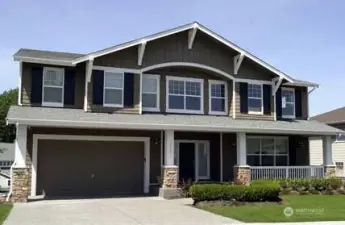 Lot 1-Rainier front detail with columns & stone.