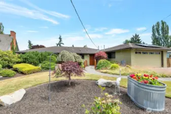 Beautifully landscaped front yard