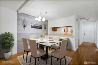 Dining room area with additional counter seating to enjoy