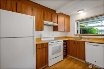 Kitchen with wine fridge