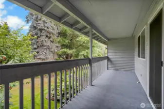 Back balcony connected to primary bedroom