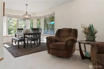 Living room looking into dining room.