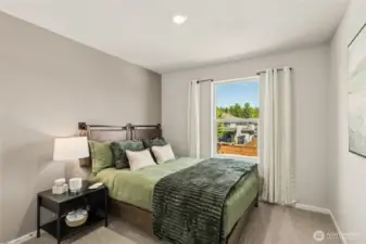 Bedroom 4. Actual home is under construction and finishes, colors, and materials may vary. See site agent for details.