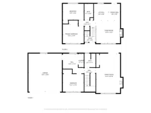 Combined floorplan with measurements