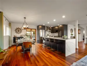 The hardwood floors are adding to the high end feel.