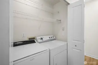 In Unit full size washer/dryer.