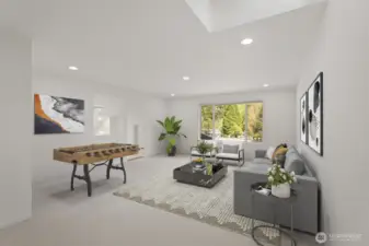 Enormous bonus room upstairs accessed by the rear staircase off the family room and front bedroom stairway. (Virtually staged)