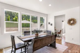 Dining area right off of back patio