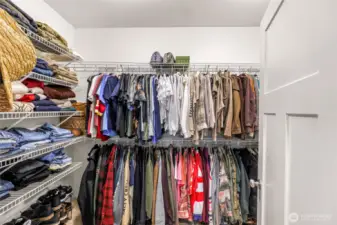 Large walk in primary closet