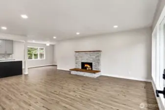 Entry into open floor plan.