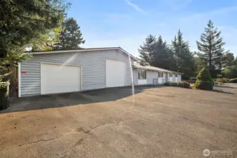 Oversized garage door, lots of room to store your toys!  No HOA!