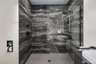 Huge custom walk-in shower.