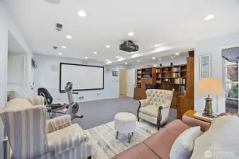 Rec Room with projector and screen