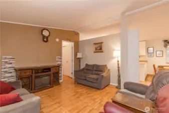 Entry into living room from carport