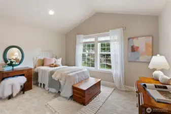2nd bedroom with vaulted ceilings