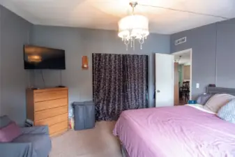 Primary bedroom is separate from the spare bedrooms.