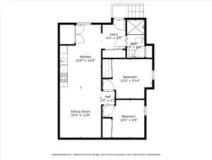 Legal ADU Floor Plan - 2BED/1BA/KIT./LAUNDRY