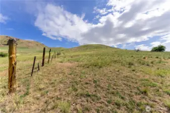 Walk up the fence-line to top of property to enjoy views all around.