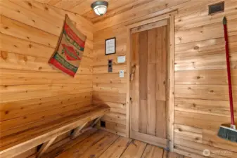 Step in here to get naked before entering the sauna in the winter.  Or year round if you like!  They do it in Finland :)