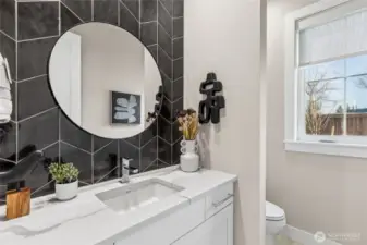 Powder bath.