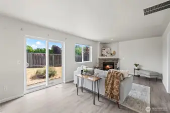 Huge family room open to kitchen