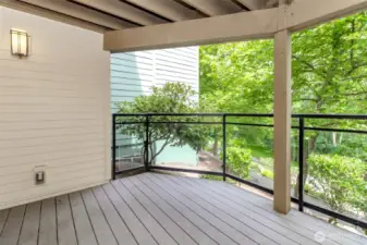 The covered deck is an extension of your living space.