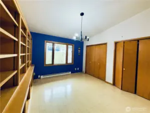 Dining room built-ins, vaulted ceiling, storage throughout home