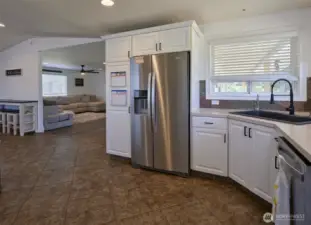 Kitchen flows from the Family room