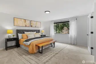 Primary bedroom with 5-piece ensuite bath and large walk-in closet