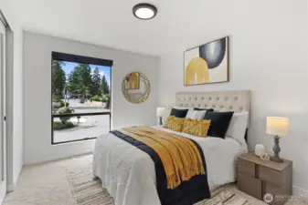 Bedroom #3 - all bedrooms have remote Lutron blinds
