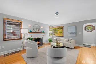 This living space easily accommodates comfortable seating for a group.