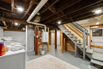 Tankless water heater provides all the hot water you need.